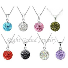 6mm-25mm Rhinestone Clay Paved Shamballa Bead Pendant Charms